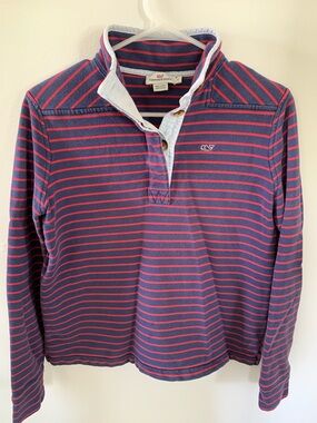 Vineyard Vines Navy & Pink Striped Rugby Shirt